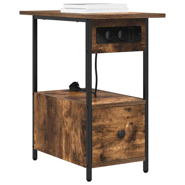 vidaXL Szafka Nocna z szufladą Dąb wędzony 60 x 30 x 61 cm