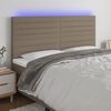 vidaXL Zagł&oacute;wek do ł&oacute;żka z LED, taupe, 160x5x118/128 cm, tkanina