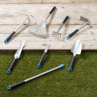 HI 8-częściowy zestaw narzędzi ogrodniczych, srebrny, metalowy