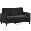 vidaXL 2-osobowa sofa z poduszkami, czarna, 120 cm, aksamit