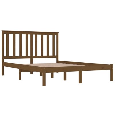 vidaXL Rama łóżka, miodowy brąz, drewno sosny, 135x190 cm, podwójna