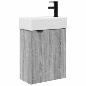 vidaXL Jednostka toaletowa z kranem Szary Sonoma 45,5 x 22,5 x 84 cm