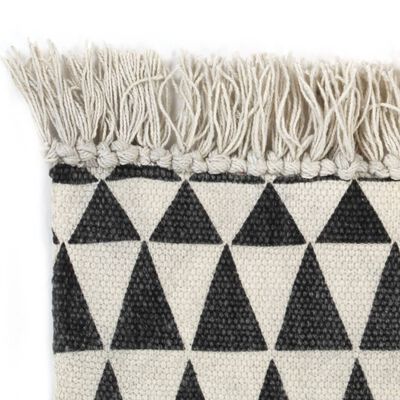 vidaXL Dywan typu kilim, bawełna, 160 x 230 cm, czarno-biały ze wzorem