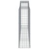 vidaXL Kosze gabionowe, 7 szt, 400x50x160/180 cm, galwanizowane żelazo