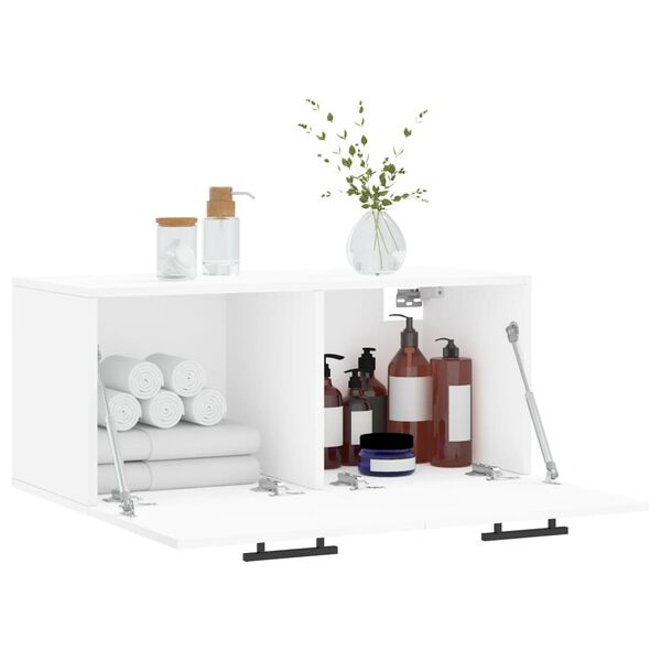 vidaXL Szafka wisząca, biała, 80x36,5x35 cm, materiał drewnopochodny