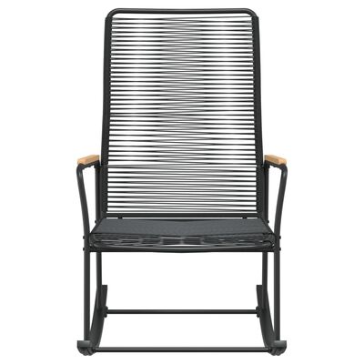 vidaXL Ogrodowy fotel bujany, czarny, 59x79,5x104 cm, rattan PVC