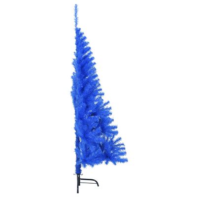 vidaXL Sztuczna choinka połówka ze stojakiem, niebieska, 120 cm, PVC