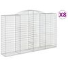 vidaXL Kosze gabionowe, 8 szt, 300x50x180/200 cm, galwanizowane żelazo