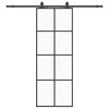 vidaXL Drzwi przesuwne z zestawem okuć czarne 76x205 cm ESG szkło