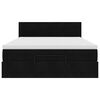 vidaXL Rama ł&oacute;żka otomana z materacem, czarna, 140x200 cm, aksamit