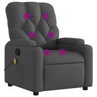 vidaXL Rozkładany fotel masujący, ciemnoszary, obity tkaniną