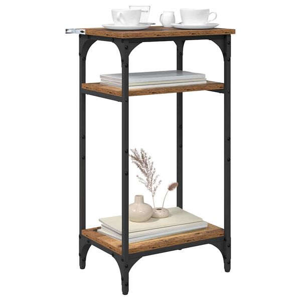 vidaXL Stolik boczny z p&oacute;łką Stare drewno 40 x 30 x 75 cm