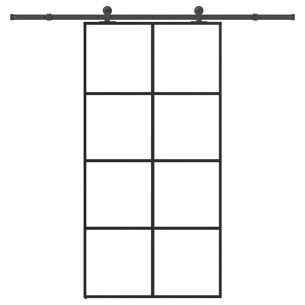 vidaXL Drzwi przesuwne a akcesoriami, 102,5x205 cm, ESG i aluminium