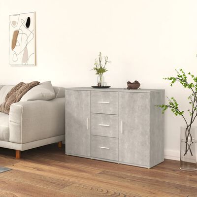 vidaXL Szafka, szarość betonu, 91x29,5x65 cm, materiał drewnopochodny
