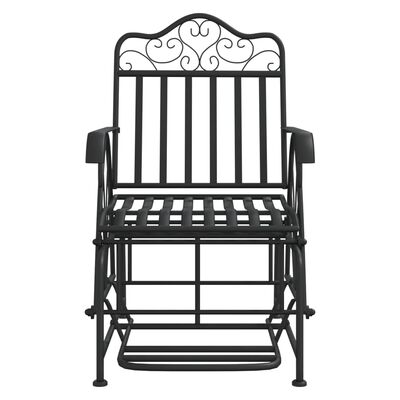 vidaXL Bujane krzesło ogrodowe, 61 cm, czarne, stalowe