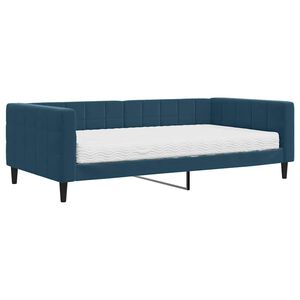 vidaXL Sofa z materacem do spania, niebieska, 100x200 cm, aksamit