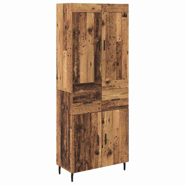 vidaXL Highboard z szufladą 2 pcs Stare drewno Materiał drewnopochodny