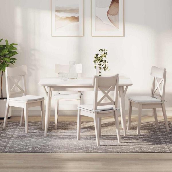 vidaXL Poduszki na siedziska 4 pcs Biały 40 x 40 x 3 cm tkanina