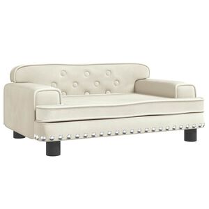 vidaXL Sofa dla dzieci, kremowa, 70x45x30 cm, aksamit