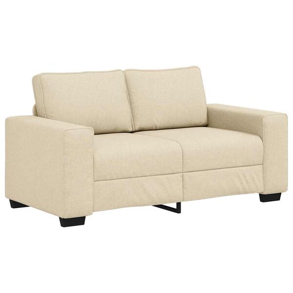 vidaXL Sofa 2-osobowa kremowa 160x77x82 cm Tkanina