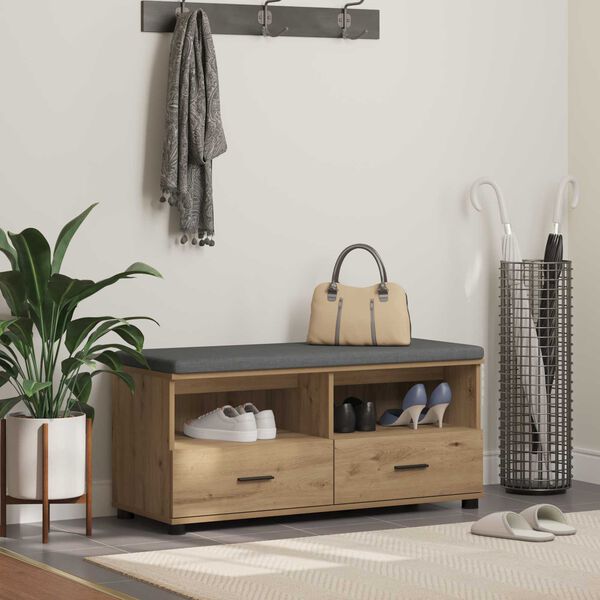 vidaXL Ławka w przedpokoju Dąb rzemieślniczy 100 x 38 x 46 cm