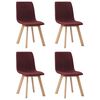 vidaXL Krzesła stołowe, 4 szt., winna czerwień, obite tkaniną