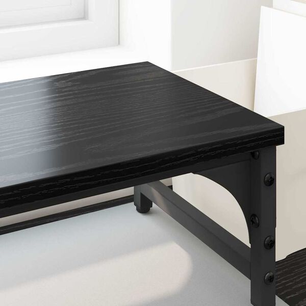 vidaXL Stojak na Monitor Czarny Dąb 105 x 23 x 15,5 cm