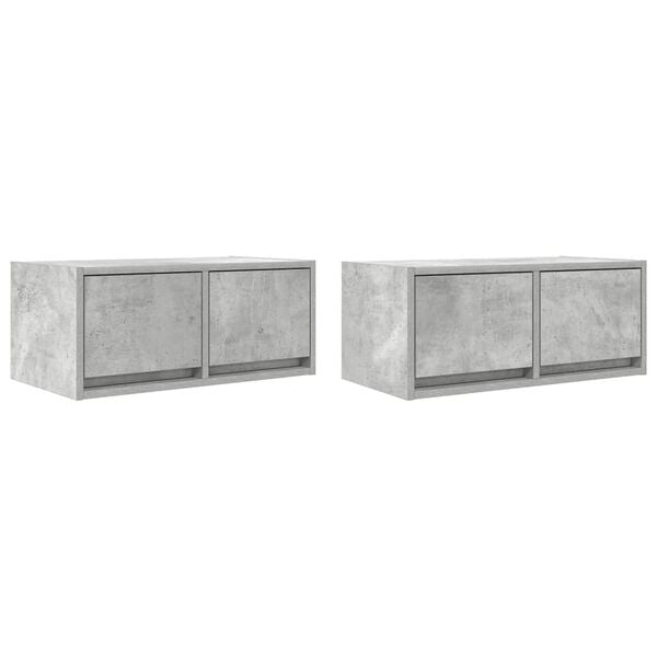 vidaXL Szafki RTV 2 szt. Beton Szary 60x31x25,5 cm Drewno klejone