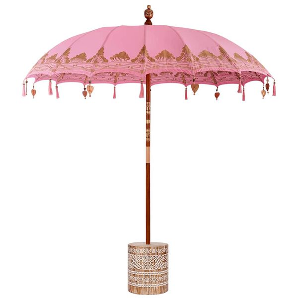 vidaXL Baliński Parasol z Bazą R&oacute;żowy 215 x 215 x 260 cm