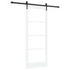vidaXL Drzwi przesuwne 83 x 202 cm Lite drewno sosnowe i szkło Biały