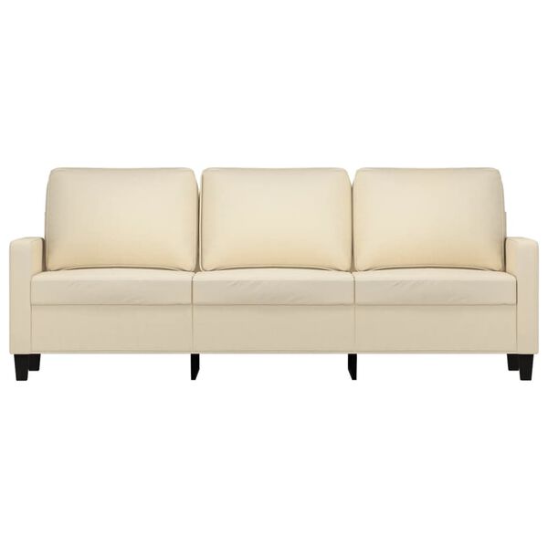 vidaXL 3-osobowa sofa, kremowa, 180 cm, tapicerowana tkaniną