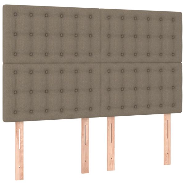 vidaXL Zagł&oacute;wek taupe 144x5x118/128 cm materiał