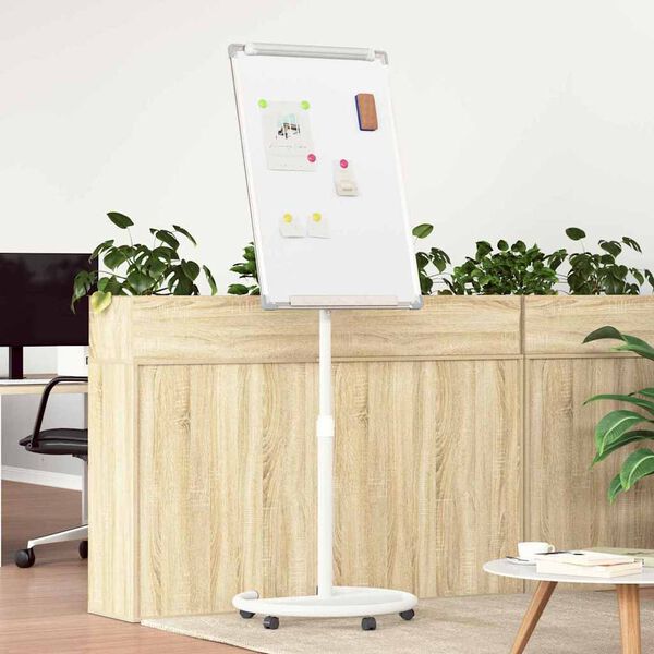 vidaXL Tablica magnetyczna suchościeralna biało-szary 62 x 62 x 195 cm