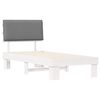 vidaXL Ramka ł&oacute;żka z tapicerowanym wezgłowiem Jasnoszary 100 x 200 cm