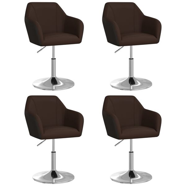 vidaXL Krzesła stołowe, 4 szt., brązowe, sztuczna sk&oacute;ra
