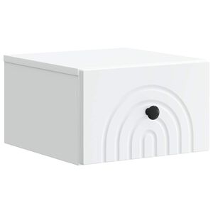 vidaXL Wisząca Szafka Nocna z szufladą Biały 33 x 34,5 x 20 cm