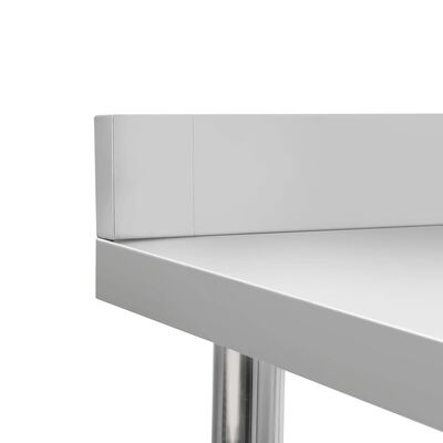 vidaXL Kuchenny stół roboczy z rantem, 120x60x93 cm, stal nierdzewna