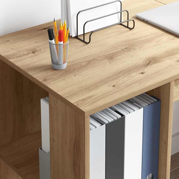 vidaXL Biurko z półką Dąb rzemieślniczy 130 x 50,5 x 75 cm