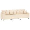 vidaXL 3-osobowa sofa z podn&oacute;żkiem, kremowa, 210 cm, aksamit