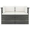 vidaXL Ogrodowa sofa 2-osobowa z palet, z poduszkami, drewno sosnowe