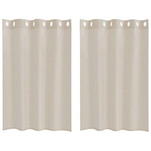 vidaXL Firany Voile 2 szt. piaskowy 140 x 140 cm Poliester