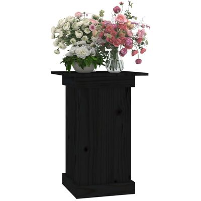 vidaXL Podstawka na kwiaty, czarny 40x40x60 cm, lite drewno sosnowe