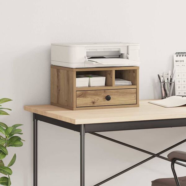 vidaXL Stojak na drukarkę z szufladą Dąb rzemieślniczy 40 x 32 x 24 cm