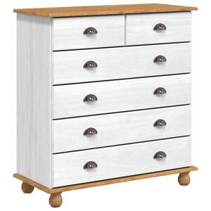 vidaXL Komoda ASKIM Biały 91 x 40 x 95,5 cm Lite drewno sosnowe