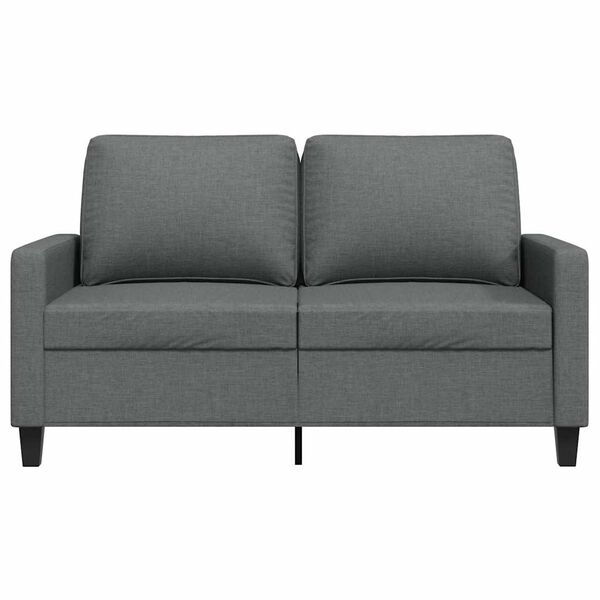 vidaXL Sofa 2-osobowa, ciemnoszara, 120 cm, tapicerowana tkaniną
