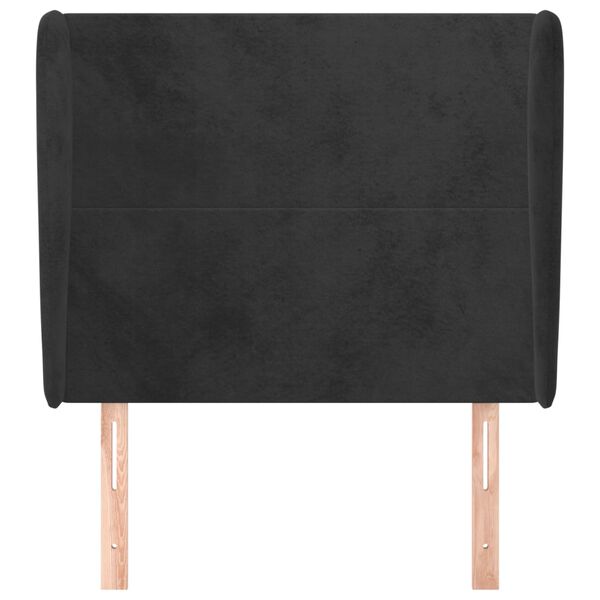 vidaXL Zagłówek uszak, czarny, 83x23x118/128 cm, aksamit