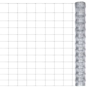 vidaXL Siatka ogrodzeniowa, galwanizowana stal, 50x1,25 m, srebrna