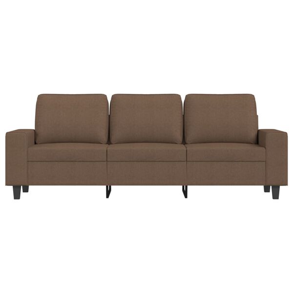vidaXL 3-osobowa sofa z podnóżkiem, brązowy, 180 cm, tkaniną