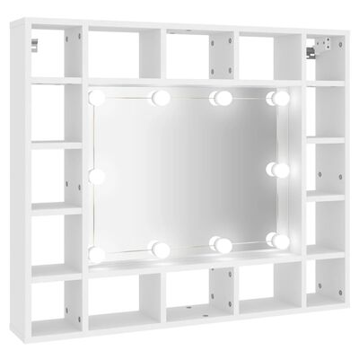vidaXL Szafka z lustrem i oświetleniem LED, biała, 91x15x76,5 cm