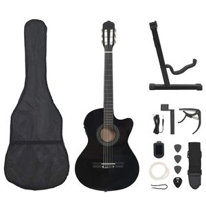 vidaXL 12-cz. zestaw z gitarą westernową, 6 strunami i equalizerem